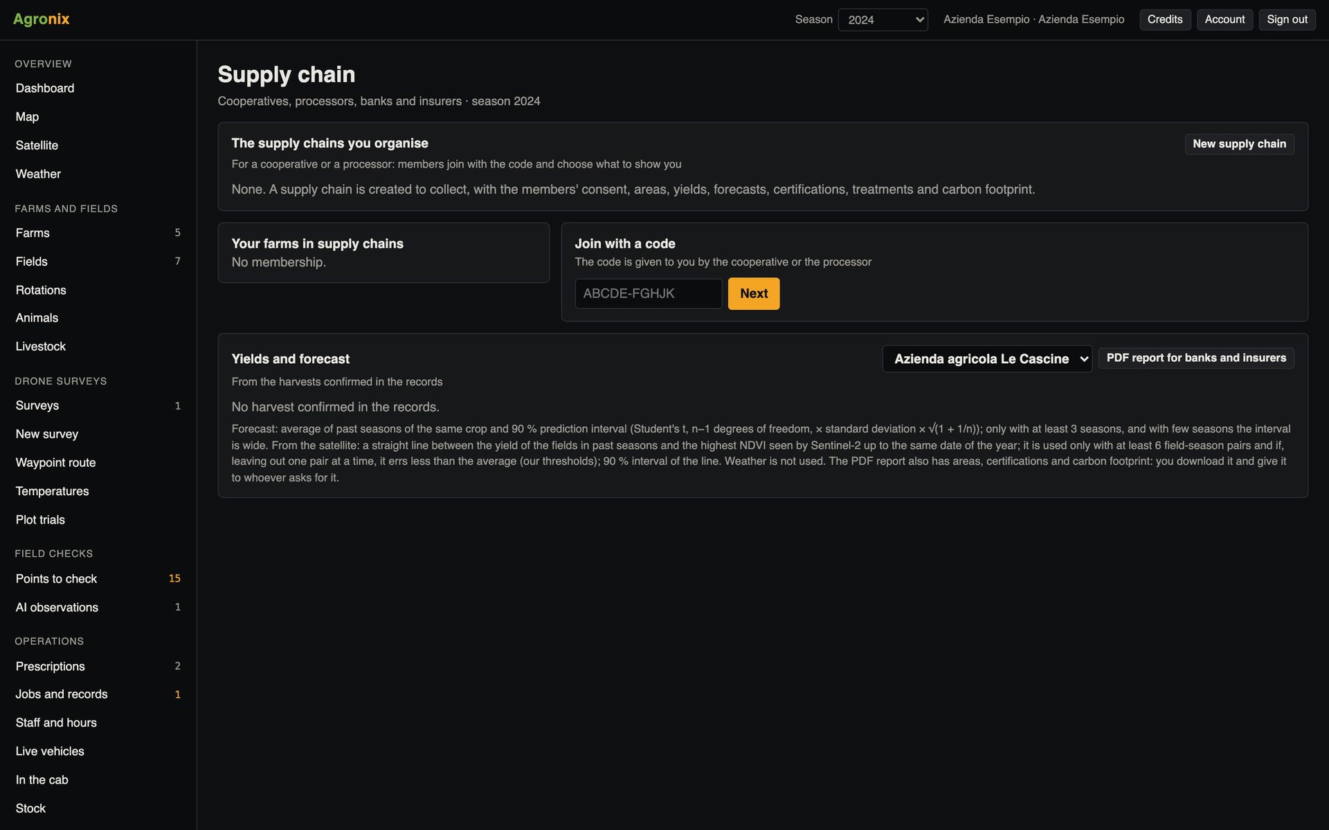 Supply chain dashboard