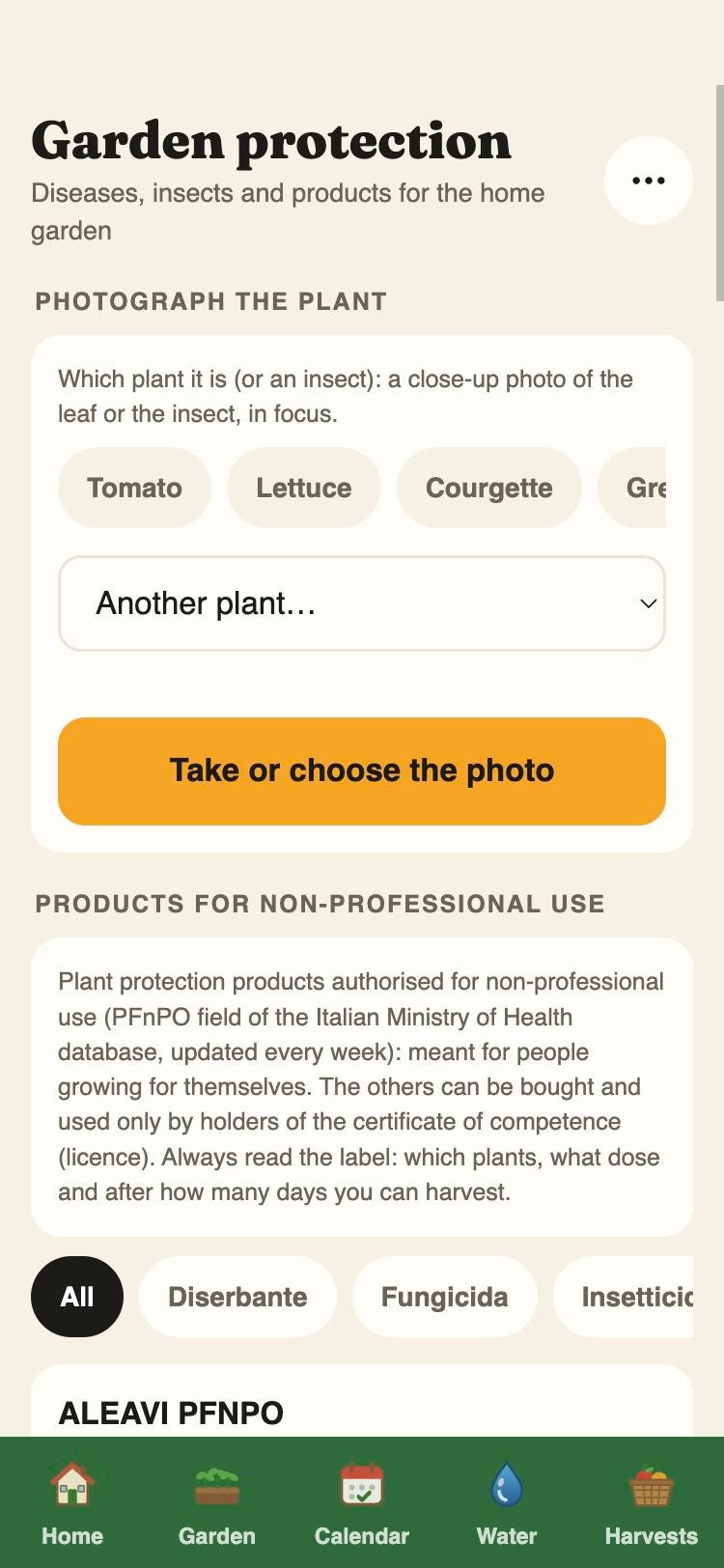 Plant protection: photo of the plant and diagnosis