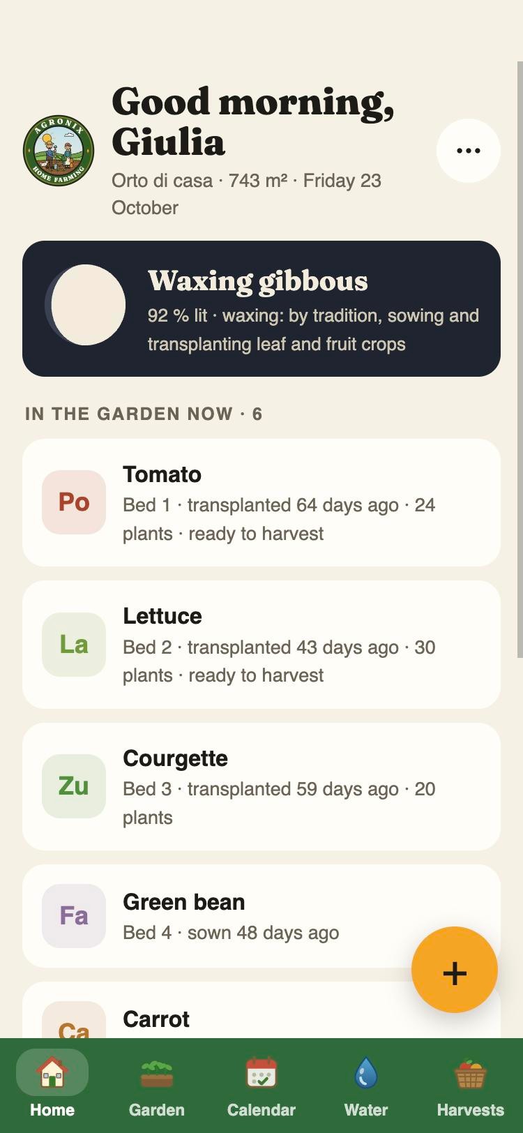 The Home page of Agronix Home Farming: moon, what to do this month, diary